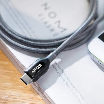 Anker A8168 PowerLine+ 3ft USB-C to USB-A 3.0 Connector Cable - Gray (0.9M)