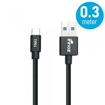 InnozÂ® InnoLink USB 3.1 to Type-C 5Gbps Super Speed Transfer &amp; 5V/3A  High Speed Charging Cable - Black (0.3m)