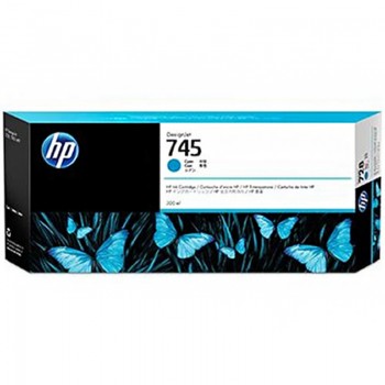 HP 745 300-ml DesignJet Cyan Ink Cartridge (F9K03A)