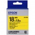 Epson Label Cartridge 18mm Black on Yellow Magnetic