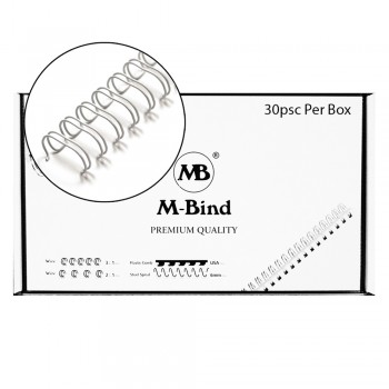 M-Bind Double Wire Bind 2:1 A4 - 1-1/2"(38mm) X 23 Loops, 30pcs/box, White