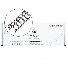 M-Bind Double Wire Bind 3:1 A4 - 1/4"(6.9mm) X 34 Loops, 100pcs/box, Black