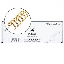 M-Bind Double Wire Bind 3:1 A4 - 7/16"(11mm) X 34 Loops, 100pcs/box, Gold