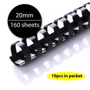 Black Plastic Binding Comb 20mm, 160sheets (10pcs/pkt)