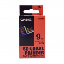 Casio Ez-Label Tape Cartridge - 9mm, Black on Red (XR-9RD1)