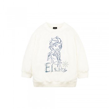 Frozen 2 Series: Elsa Embroidery Kids Sweatshirt (White, Size 100)