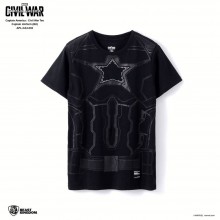 Marvel Captain America: Civil War Tee Captain Uniform - Black, Size XXL (APL-CA3-002)