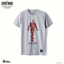 Marvel Captain America: Civil War Tee Iron Man Painting - Gray, Size M (APL-CA3-035)